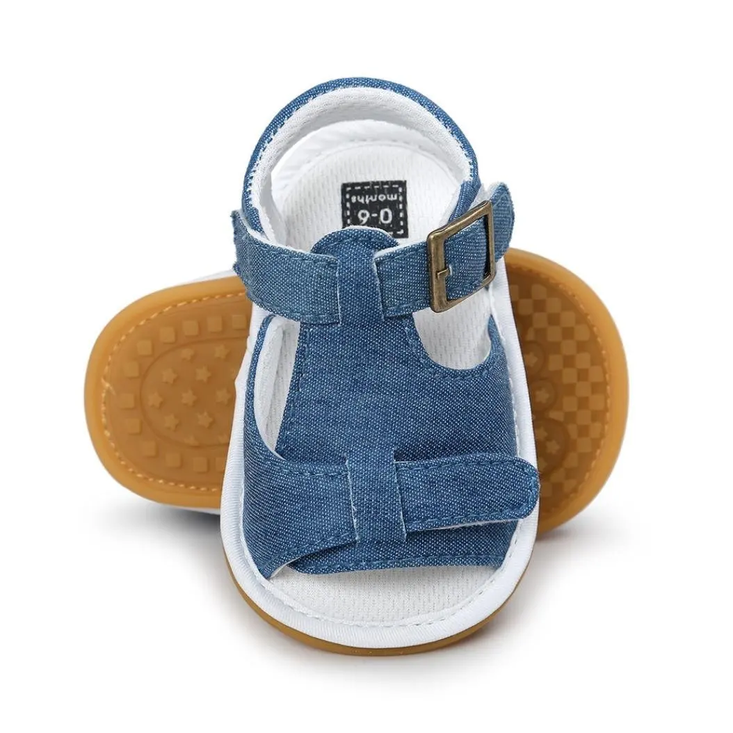 Kimloog Boys Girls Anti-Slip Hook and Loop Leather Sport Shoes Baby Sneaker