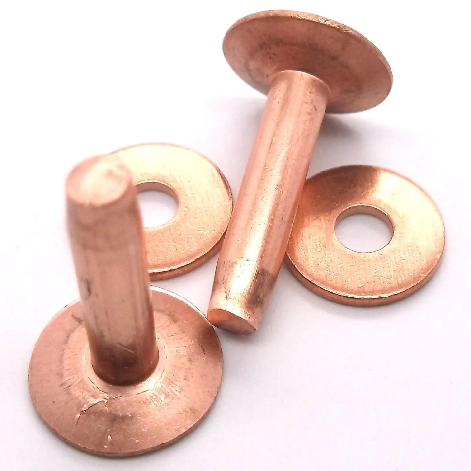Made in USA Osborne Set of 12 Copper Rivets /& Burrs #1700-8 C.S Size 8