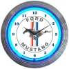 Wholesale ford mustang blue 15 inches round neon clocks