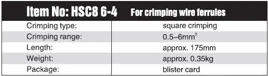 HSC86-4 Ferrules crimping tool for crimp in square crimping