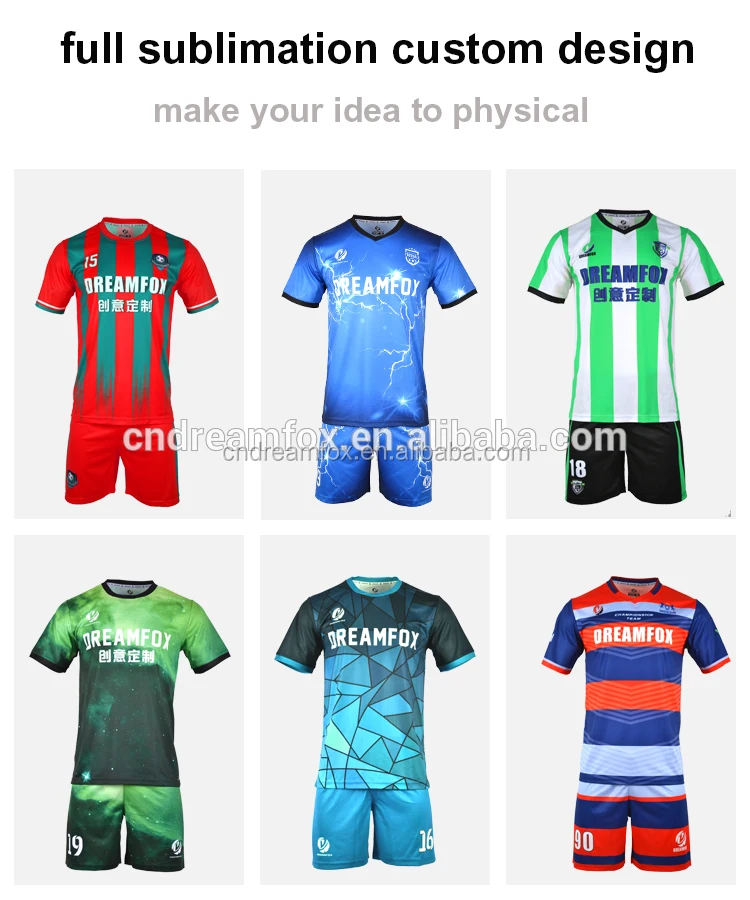 Football Training Kit Custom Design Sublimated Soccer Jersey For Team