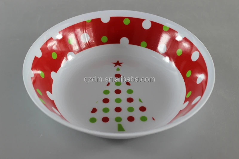 Christmas Melamine Suop bowl Xmas 8inch Plastic round bowl