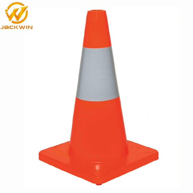 18" Safety Traffic Cone  Orange with Reflective Stripe  5pack