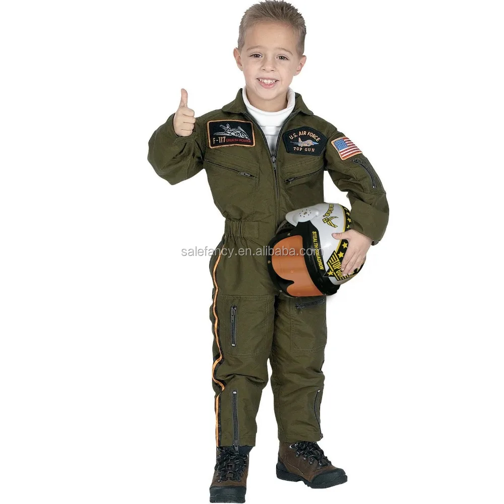 Kids Child Air Force Costume Uniform for Boys Pilot Airman Flight Suit