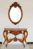 French style Gold Ornate Wall Table Console Foyer antique console table