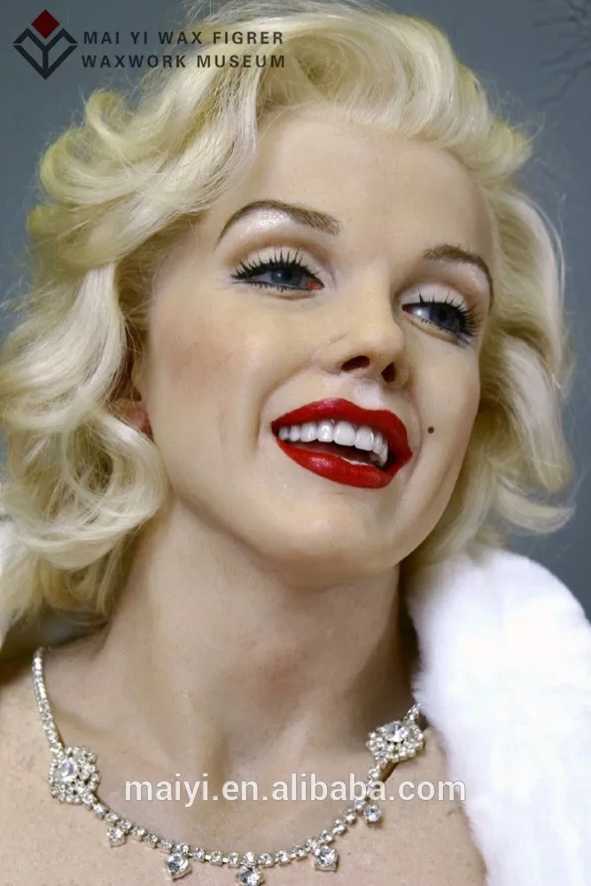 Realistic Sculpture Foreign Pretty Lady Star Statue For Celebrity Marilyn Monroe Wax Silicone