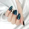 New Arrival Long Pointed Fantasma Blue snake Pre-designed Finished False Nail Tips for Girl 24 tips/box