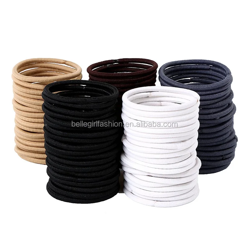 4mm Hair Tie Ponytail Holders Rubber Hair Bands For Thick Heavy