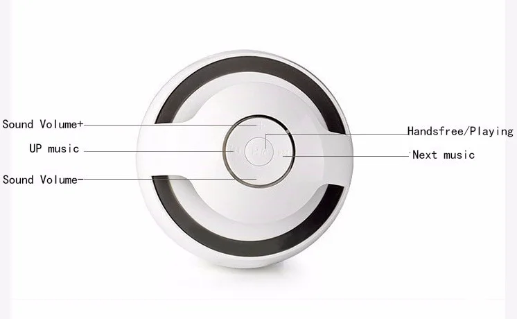 Subwoofer Portable wireless Speaker AJ69 Ball Shaped and Hands Free Speaker with Colorful LED Lights 3.5mm AUX Line-In - ANKUX.COM