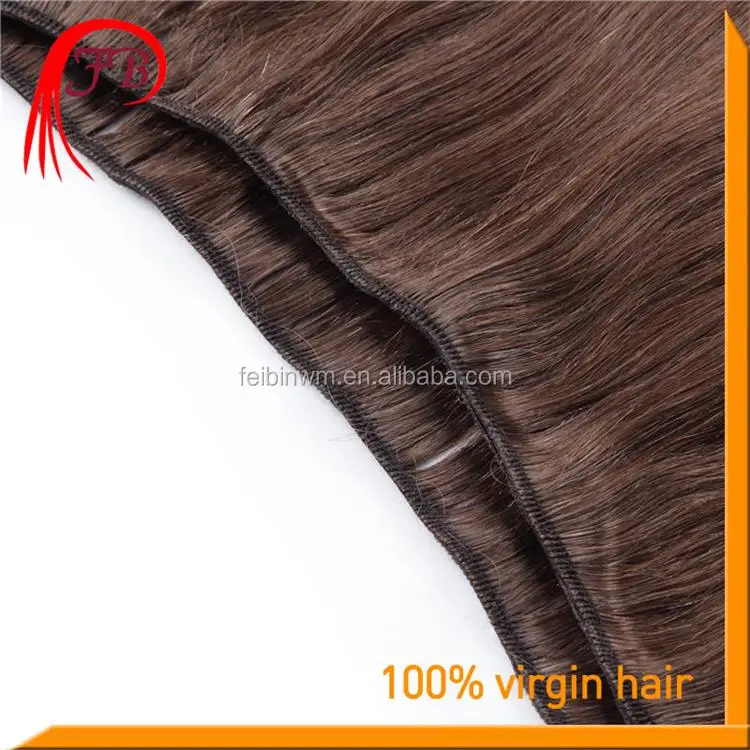 Natural 7A Human Remy Straight Hair Weft Color #2 Italian Wave Hair Weaving