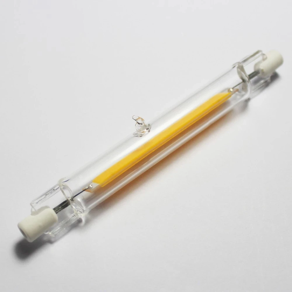 Clear glass COB 360 degree R7S led linear bulb light 78mm 118mm replace halogen