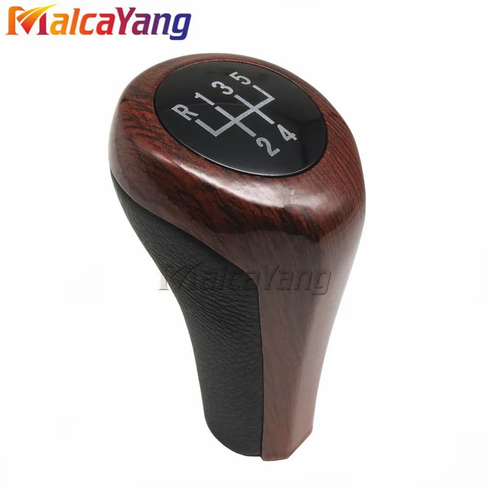 New 5 Speed Walnut Wood Grain+leather Car Gear Shift Knob For Bmw 1 3 5