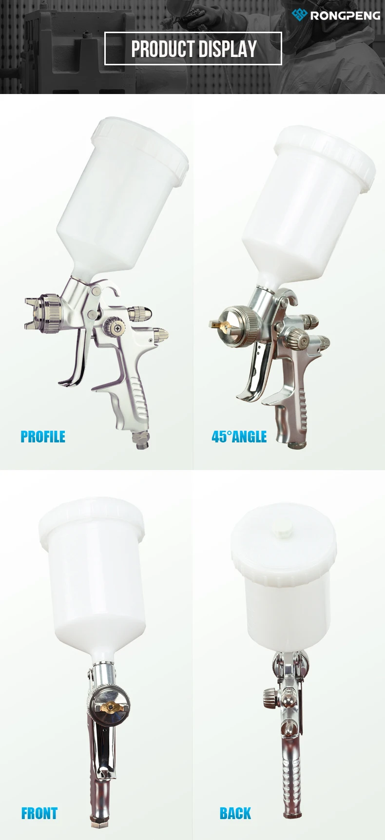 Professional Water Based Paint Hvlp Paint Sprayer 500cc Paint Cup 1.3mm