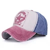 Five star printed custom plain distressed washed cotton baseball cap for Girls