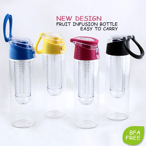 Tritan sport plastic infuser bottle/BPA free water bottle infuser/fruit infused water jug