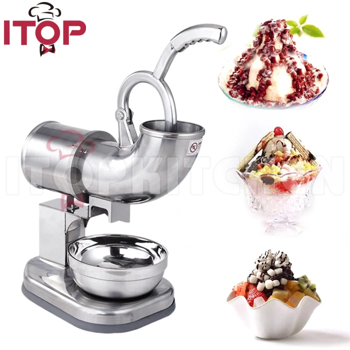 Ice Crusher Prevent Splash Electric Double Blades Snow Cone Maker 2200RPM  Shaved Ice Machine Home And Commercial Ice Crushers