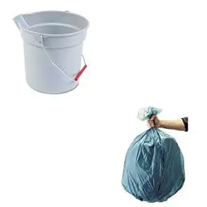 KITRCP296300GYRCP501188GRA - Value Kit - Rubbermaid-Gray Brute Plastic 10 Quart Round Bucket (RCP296300GY) and Rubbermaid 5011-88 Tuffmade Polyliner Low-Density Can Liners, 55 Gallons (RCP501188GRA)