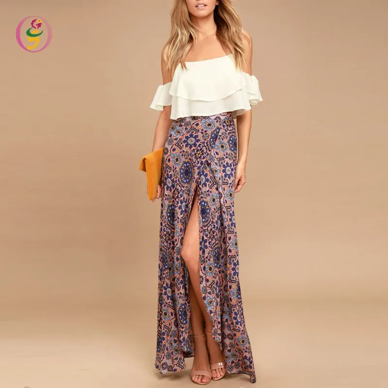 boho print maxi dress