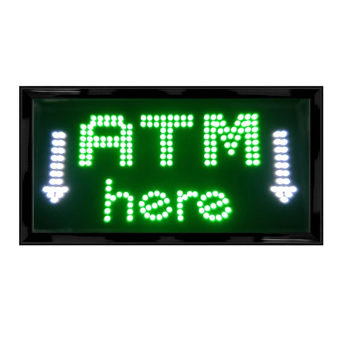Source LED ATM Green Sign for Business Electronic Lighted Board w/Two  Display Modes on