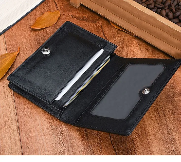 Faux Leather Bank Card Holder Credit Card Case With Buckle - Buy Soft ...