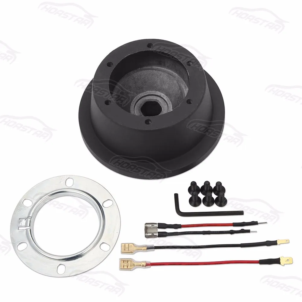 6 Bolt Black Steering Wheel Hub Adapter Boss Kit For Mustang F150 F350