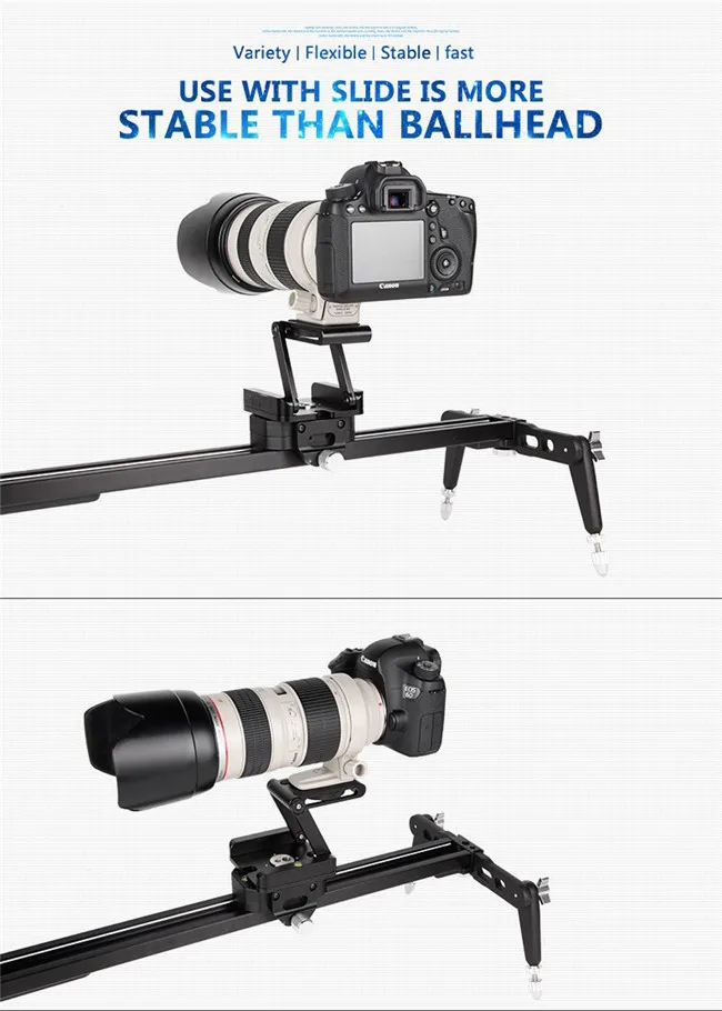 Portable Folding Camera Tripod Head Slider Z Desktop Stand Holder Flex Pan Tilt Ball Head For