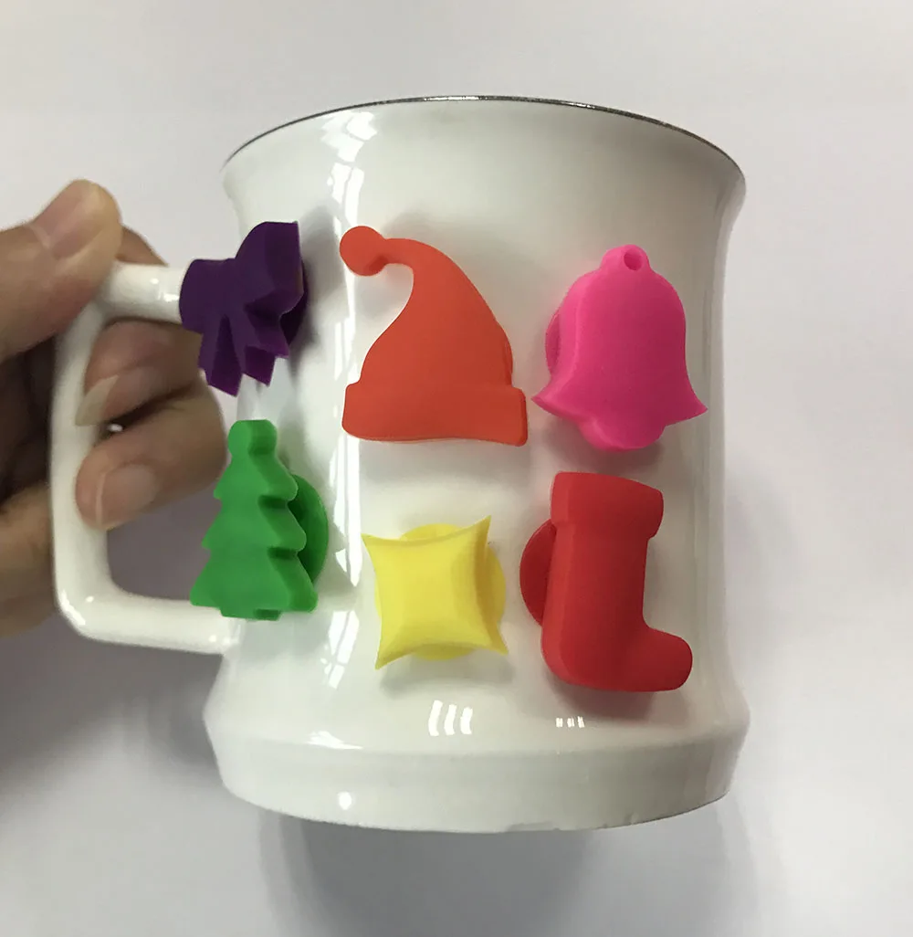 Christmas Designs Silicone Suction Wine Glass Marker Buy Wine Glass