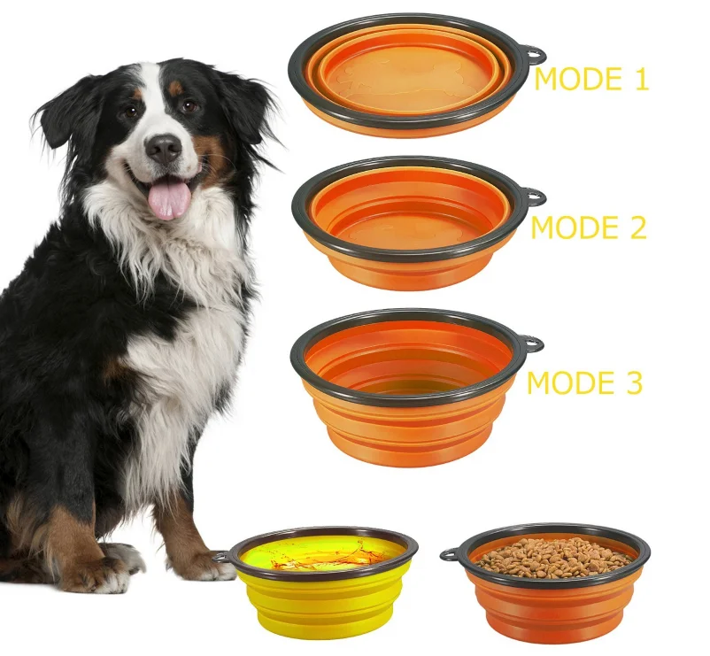 Collapsible Dog Bowl Silicone Foldable Dog Food Bowl Portable Travel