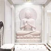 Custom Mural 3D Stereo Embossed Buddha Statue Entrance Wallpaper Forest Brick Wallpaper Philippines Wood Fiber Wallpaper
