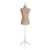 Pink velvet fabric female mannequin with wooden base for tailors