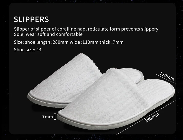 Wholesale Washable Hotel Guest Slippers Hotel Amenities/ White