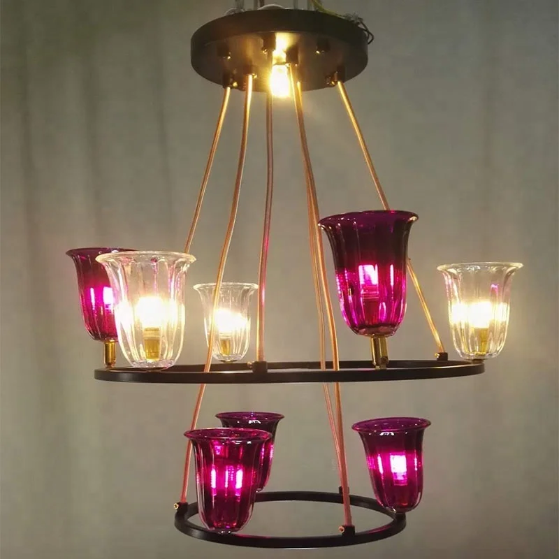 Modern Creative Glass Ceiling Light Crystal Chandelier Restaurant Bar Cafe Led 220v Chandeliers Pendant Lights