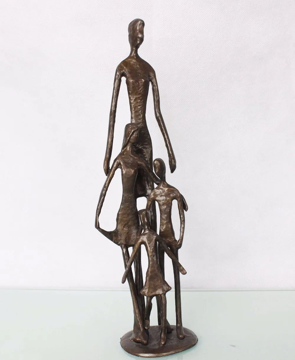 Ev Dekorasyon İnsan Heykeli Bronz Mutlu Aile Soyut Figür Heykel Buy
