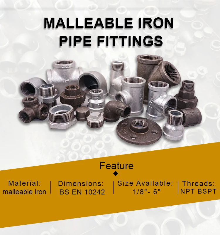 SIZES 1/4" TO 4" GALVANISED MALLEABLE IRON HEX CAP BSPT 