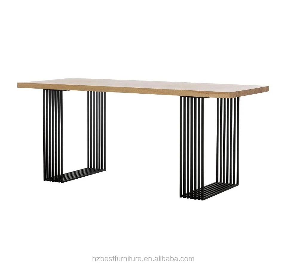 Black lacquered wire steel frame dining table / Alteri -dining-table