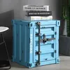 Vintage Industrial Retro Metal Iron Work American Customized Locked Shipping Container Side Coffee Table