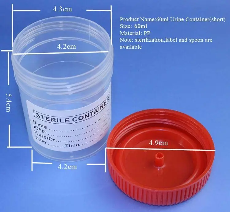 60ml Urine Container With Label Sterile Spoon Buy 60ml Plastic Urine Container,Hospital Stool
