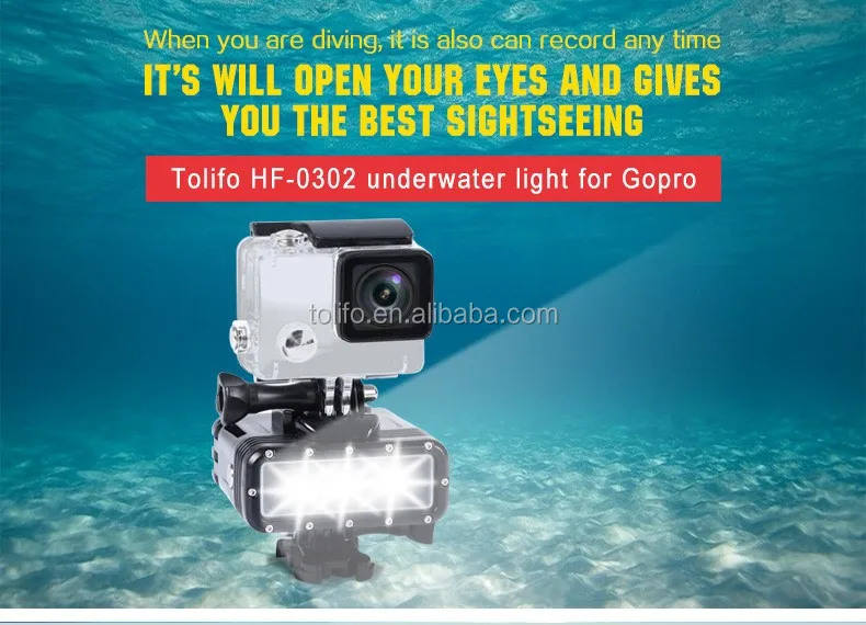 Guangdong Factory Tolifo Battery Operated HF0302 Professional Underwater LED Diving Video Light