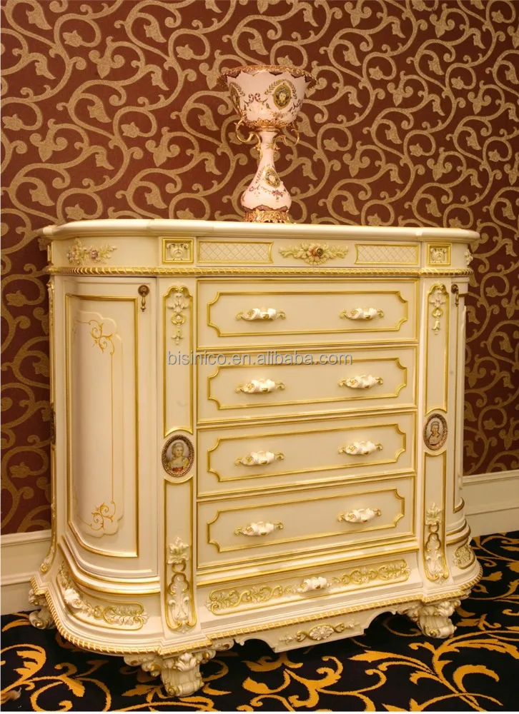 Gaya Eropa antik kecil lemari kabinet/Perancis putih dihiasi klasik 