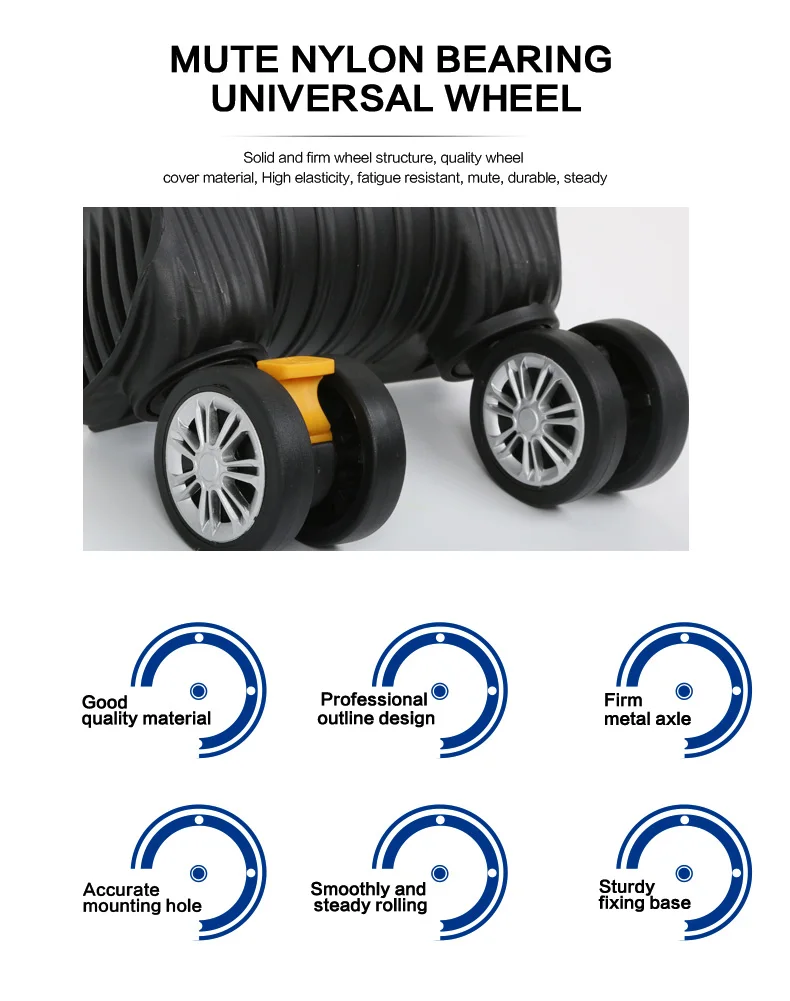 Custom Eminent Luggage Trolley Wheel With Brake Attachment Luggage