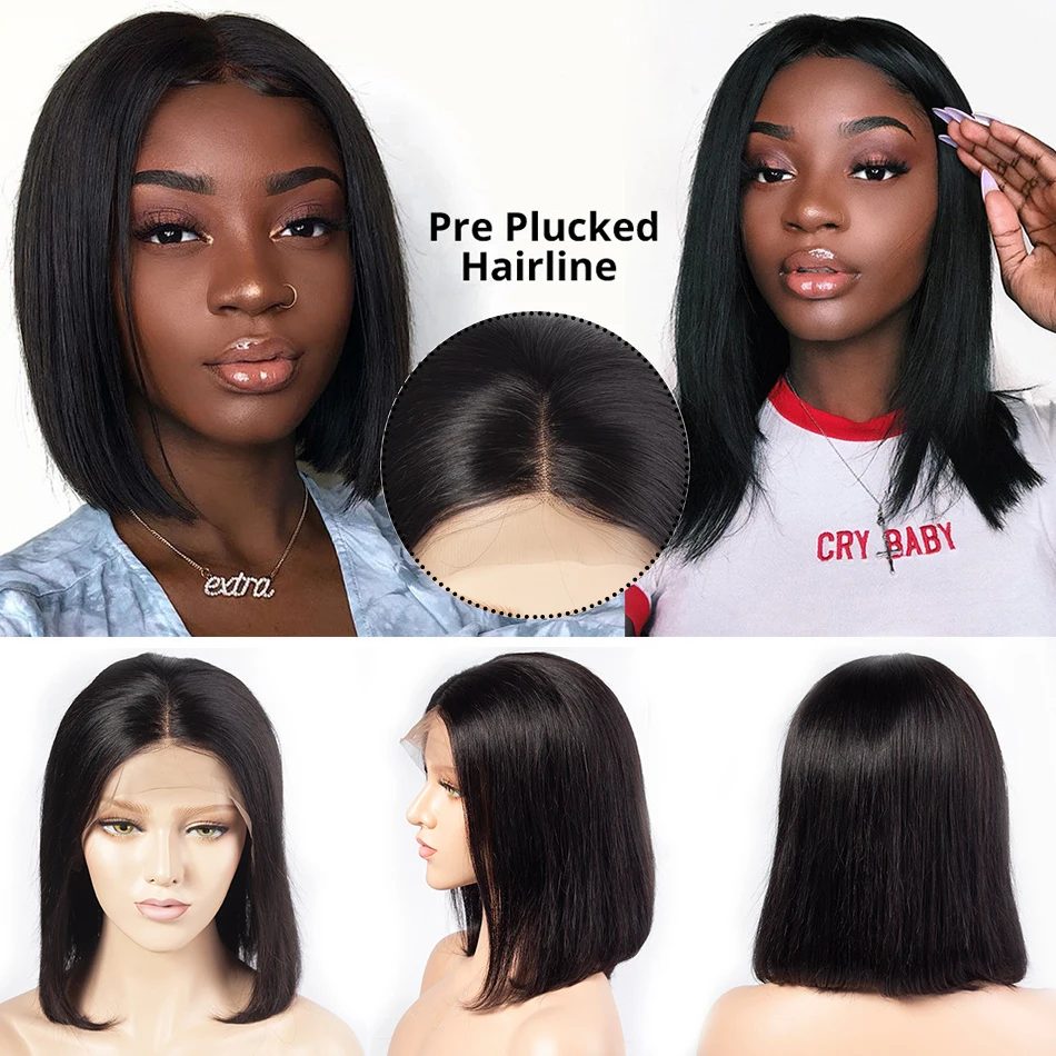 lace front black bob wig