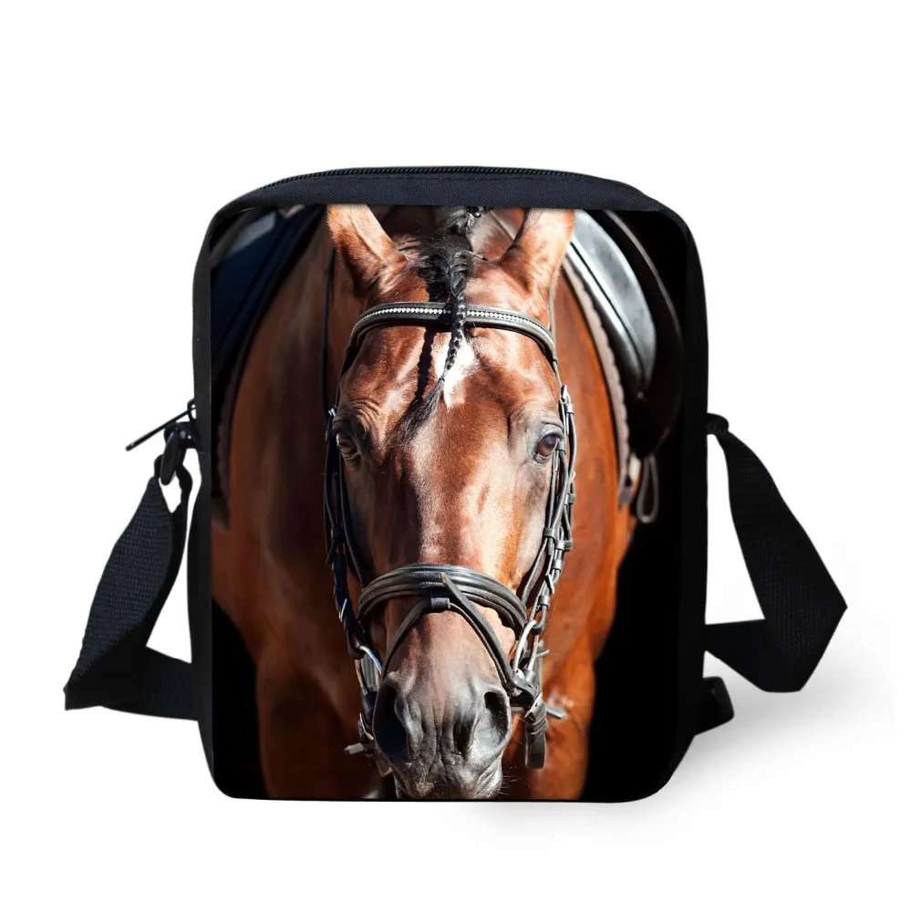 Messenger Bag School Small Handbag for Toddler Zoo Trip Dog Print