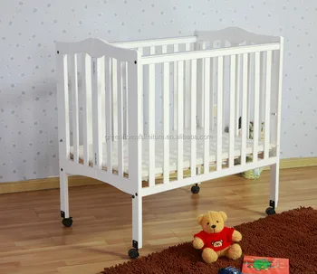 Portable Pine Wood Baby Crib