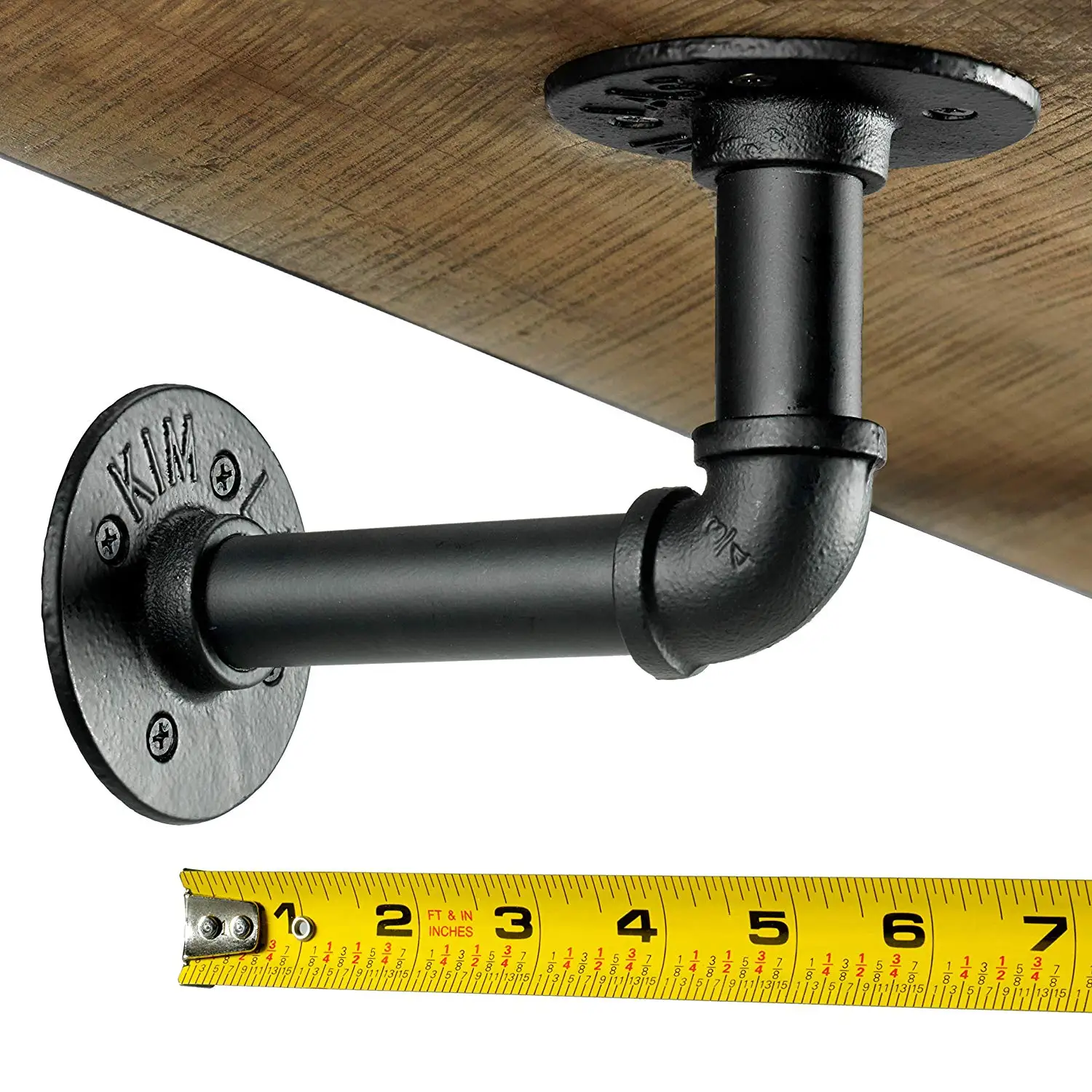 Rustic Wood Shelves With Black Elbow Industrial Pipe Brackets Buy