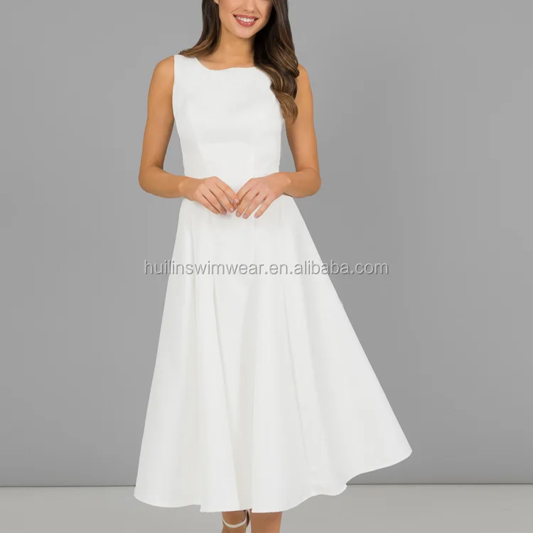classy white midi dress