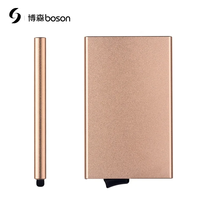 Hot Sale Upgrade Anti Rfid Aluminum Pop Up Metal Slim Credit Card 