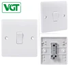 New Design Modern 10A 1 Gang 1 Way White Wall Switch Bakelite Plate