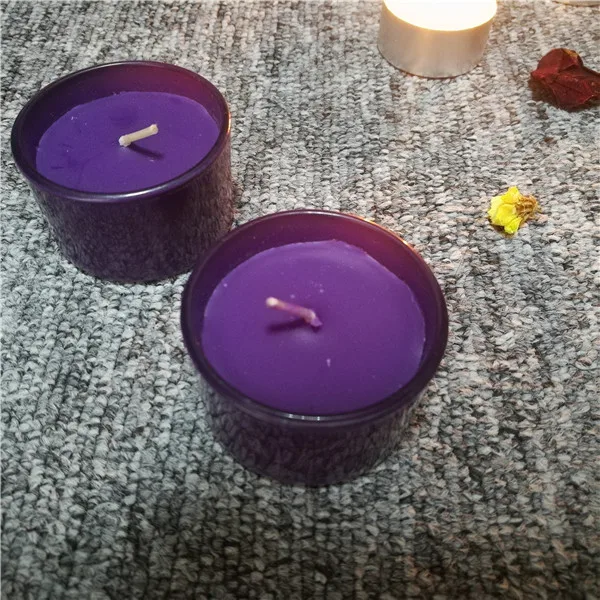 Decorative purple scented 1% lavender glass cup tealight candles