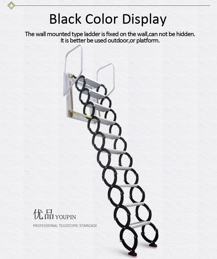 Super Quality Waterproof Wall Mounted Type Safety Flexible Folding Ladder