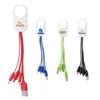 Promotion Multifunction 3-In-1 Nylon Braided Key Chain Function USB Charge Cable With Hook For Cellphone IOS And Android